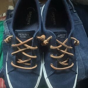 Sperry Men's Dark Blue Canvas Boat Shoes